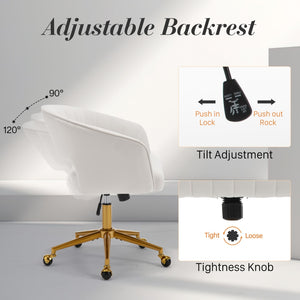 Velvet Home Office Chair | Beige