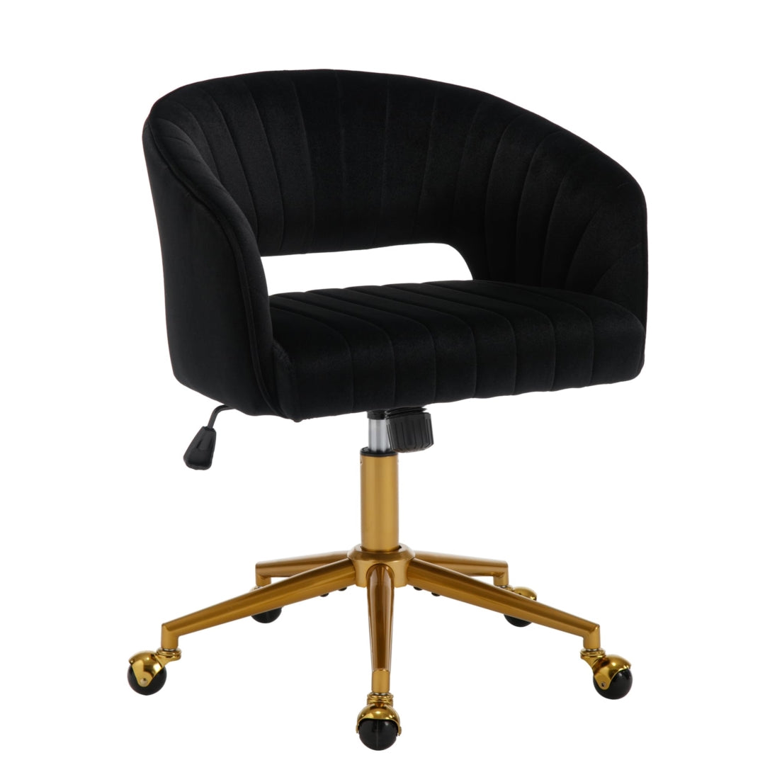 Velvet Home Office Chair | Black