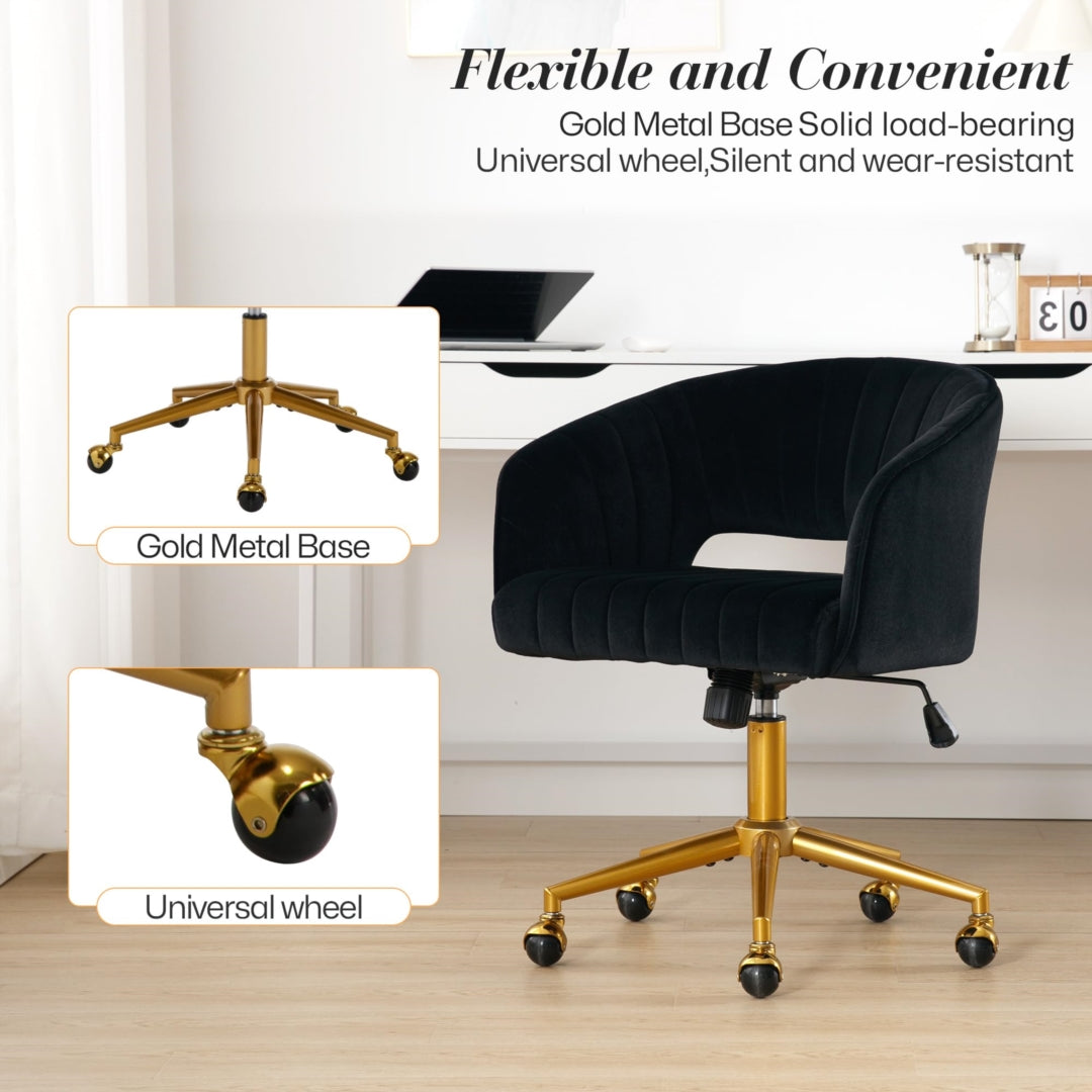 Velvet Home Office Chair | Black