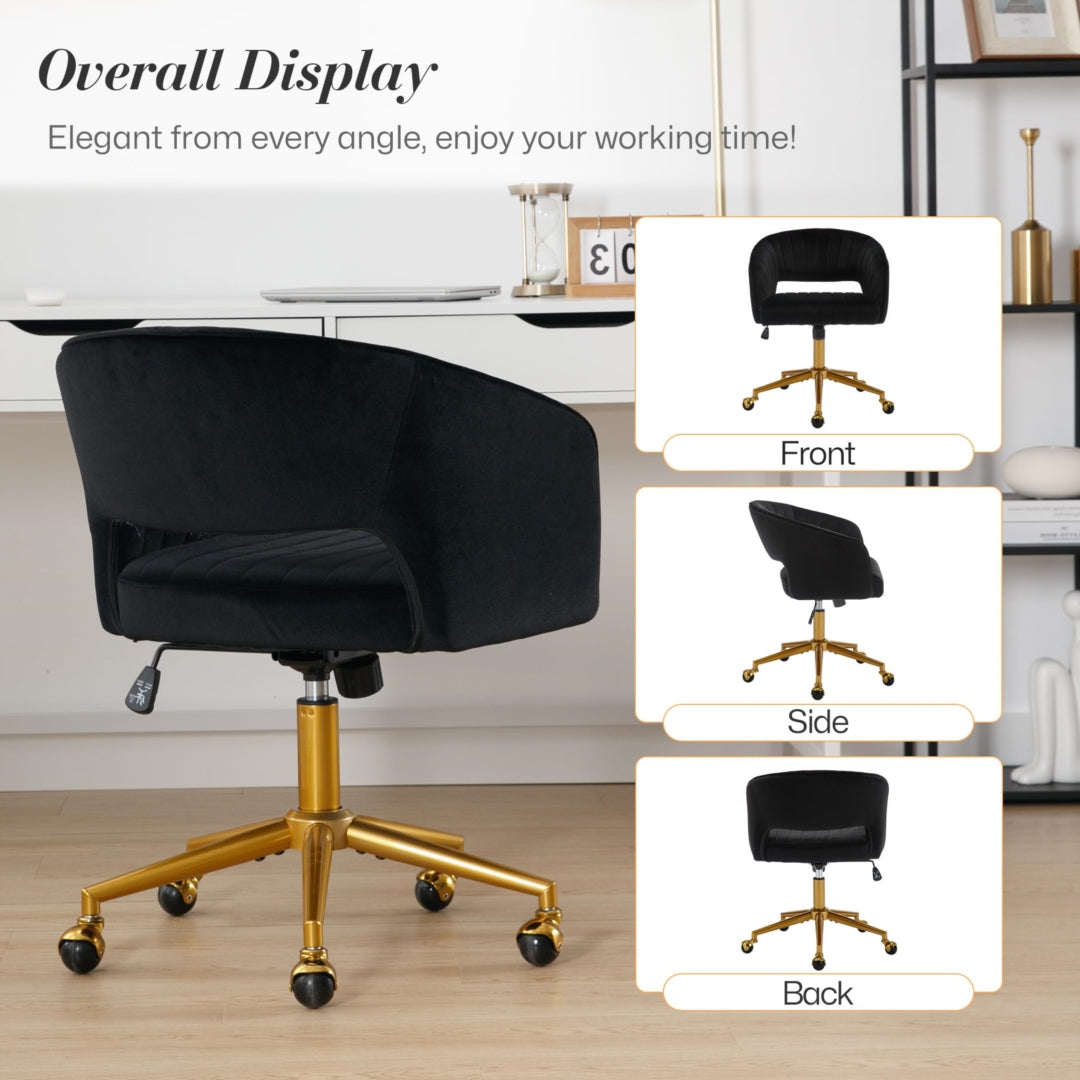 Velvet Home Office Chair | Black
