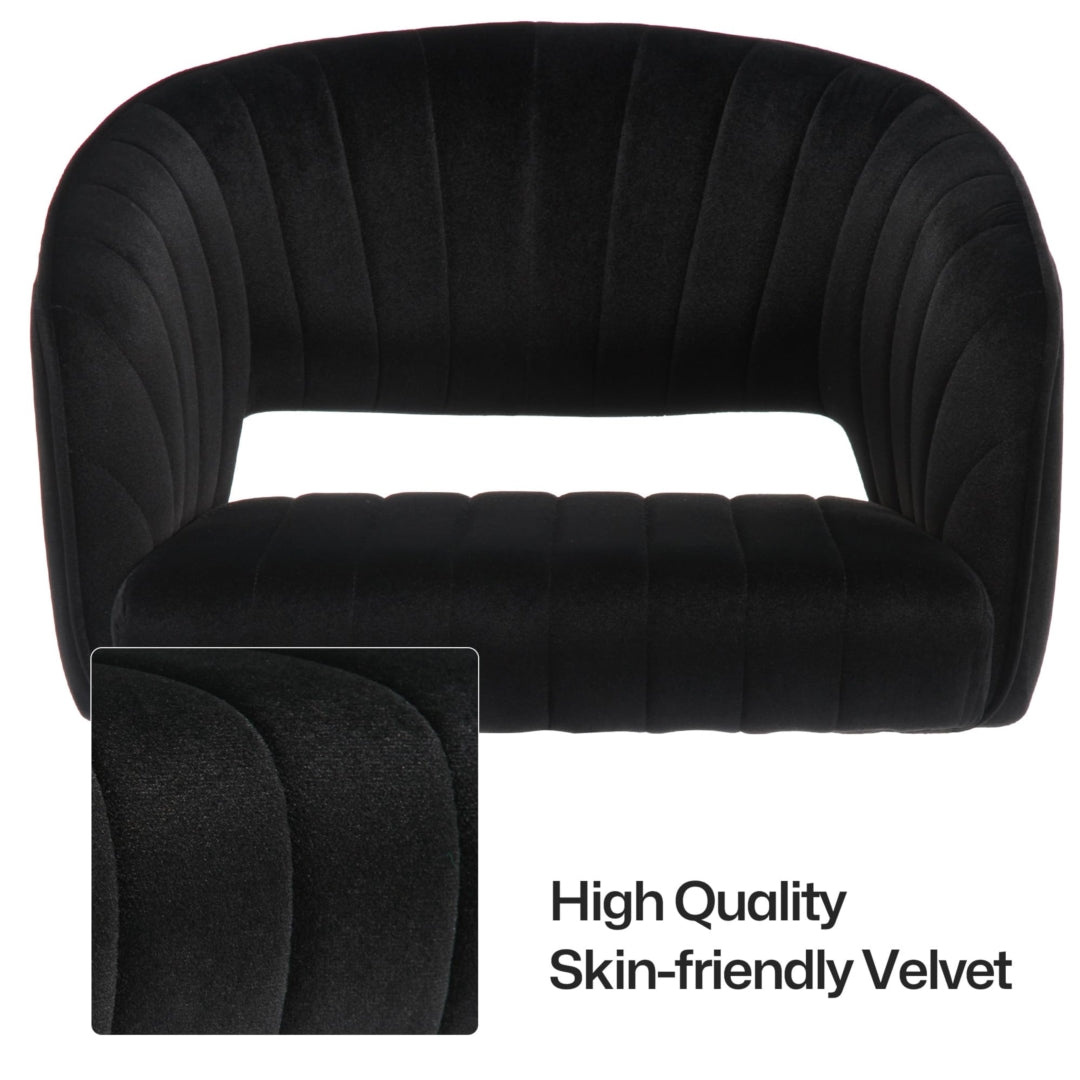 Velvet Home Office Chair | Black