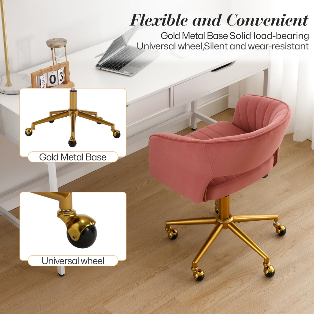 Velvet Home Office Chair | Rose
