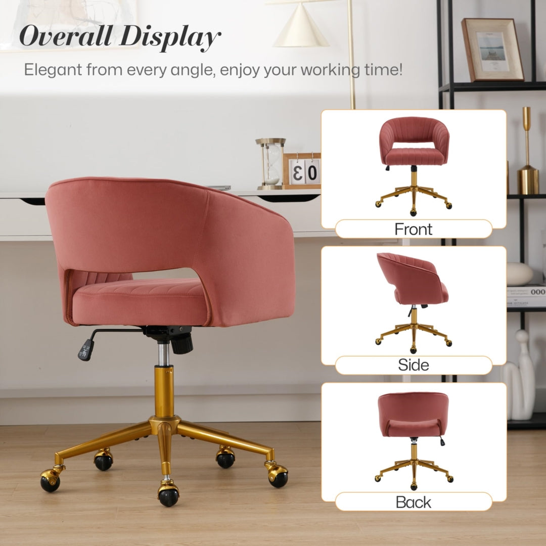 Velvet Home Office Chair | Rose
