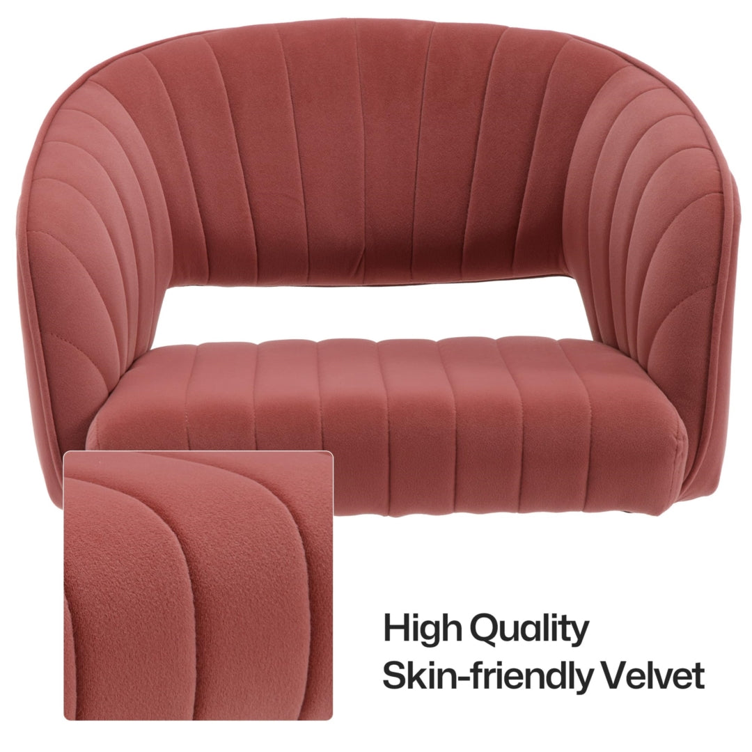 Velvet Home Office Chair | Rose