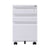 EKKIO 3 Drawer Mobile File Cabinet with Lock (White) EK-FCD-101-XM