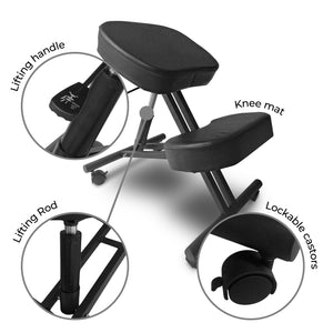 EKKIO Adjustable Ergonomic Office Kneeling Chair (Black) EK-KC-100-TH