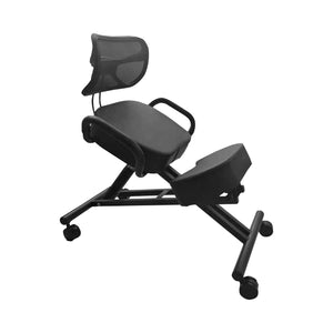 EKKIO Adjustable Ergonomic Office Kneeling Chair with Backrest (Black) EK-KC-101-TH