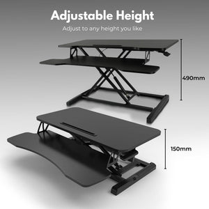 EKKIO Adjustable Standing Desk Riser with Gas Spring (Black) EK-DSR-100-MS