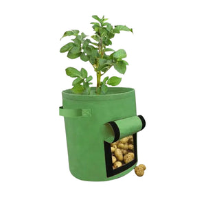 NOVEDEN 5 Packs 7 Gallon Plant Grow Bags with Window Flap (Dark Green) NE-PB-102-KJ
