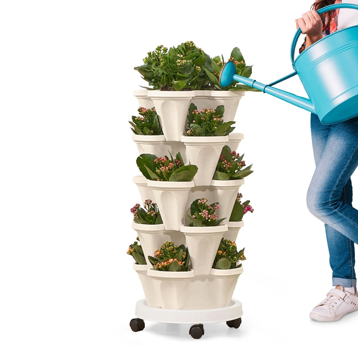 NOVEDEN Stacking Planter | 5 Tier | Vertical Garden | 45cm