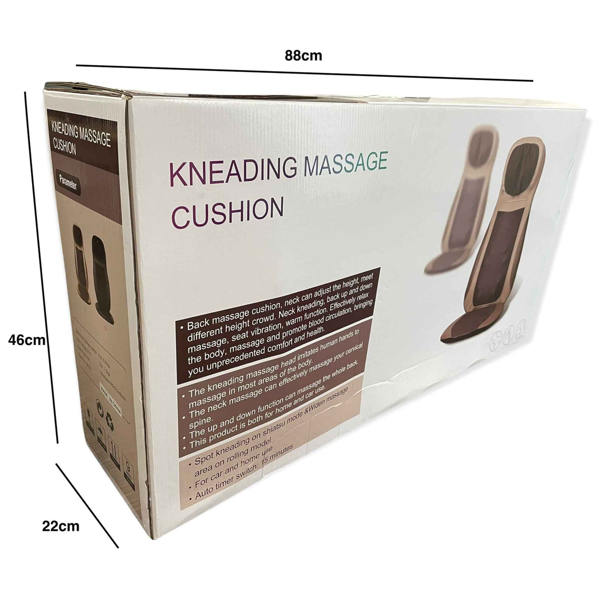 Massage Cushion | Chair Seat Kneading Shiatsu Heat Massage | Portable for Car & Home