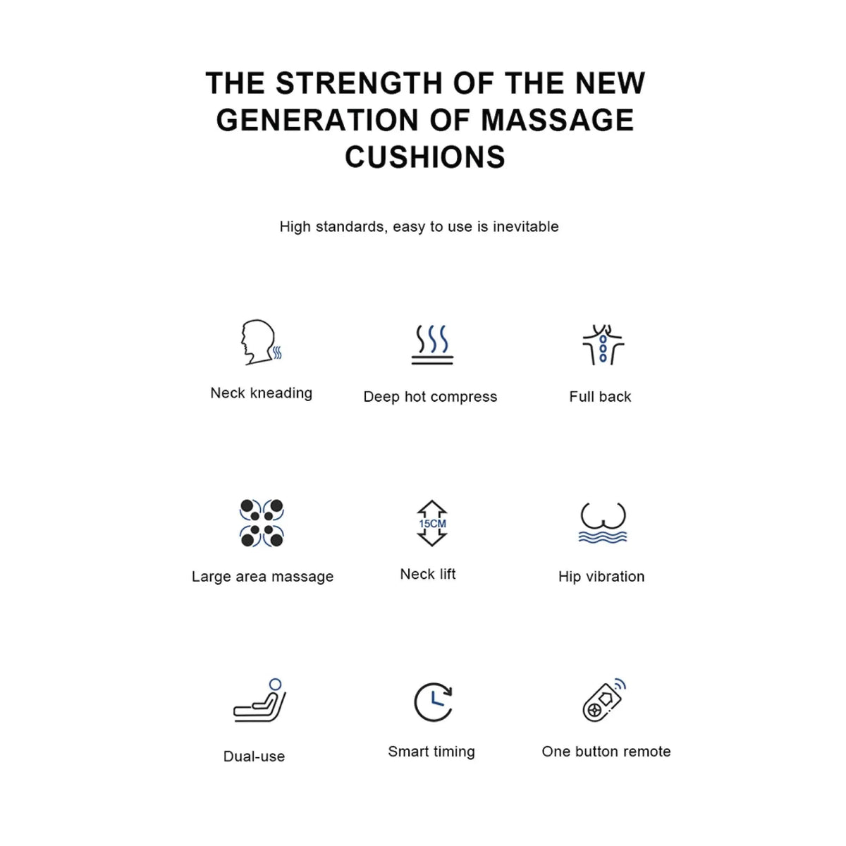 Massage Cushion | Chair Seat Kneading Shiatsu Heat Massage | Portable for Car & Home
