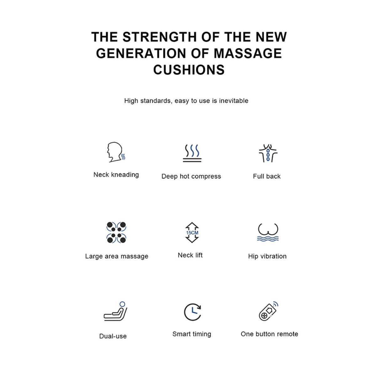 Massage Cushion | Chair Seat Kneading Shiatsu Heat Massage | Portable for Car & Home