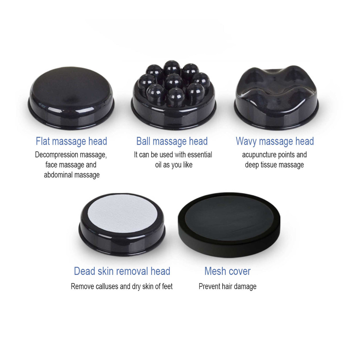 Handheld Vibration Massager Red | 4 Interchangeable Heads | Adjustable Speed