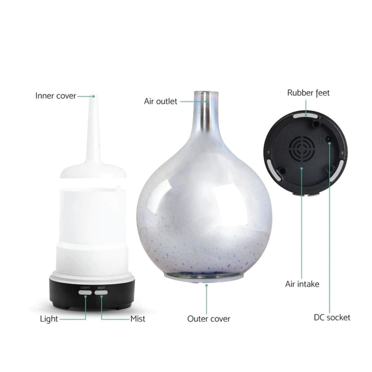 Essential Oil Aroma Diffuser | Mirror | 3D Fireworks | Aromatherapy Mist Humidifier