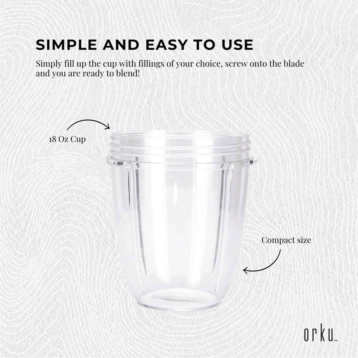 For Nutribullet Small Short Little 18 Oz Cup | Fits 600W & 900W Models | Replacement Part