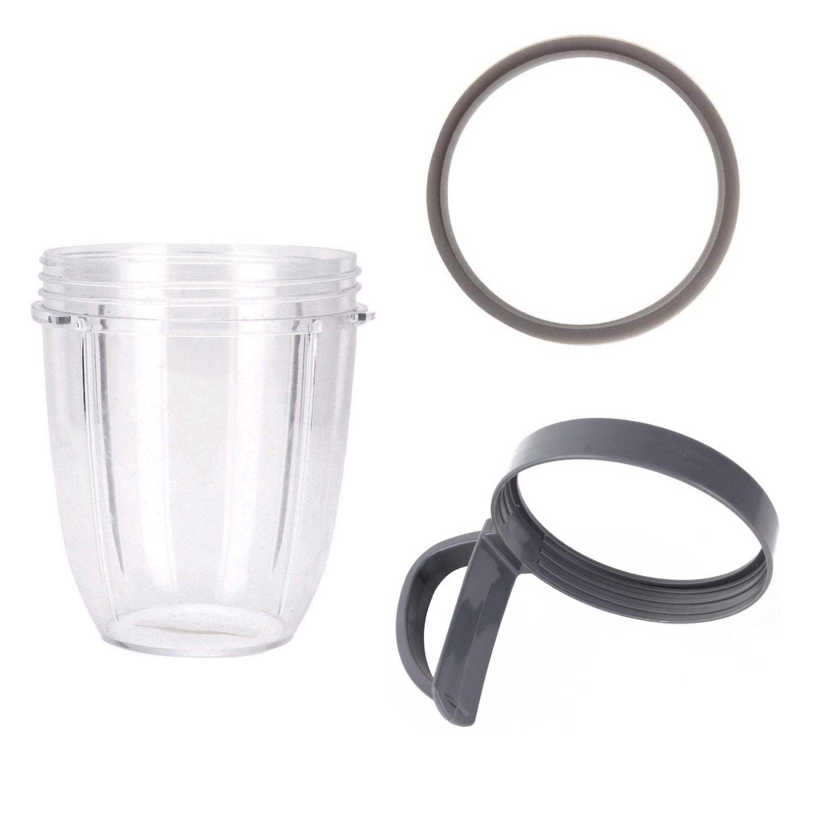 For Nutribullet Short Cup + Handheld Lip Ring + Grey Seal | Fits 600W & 900W Models