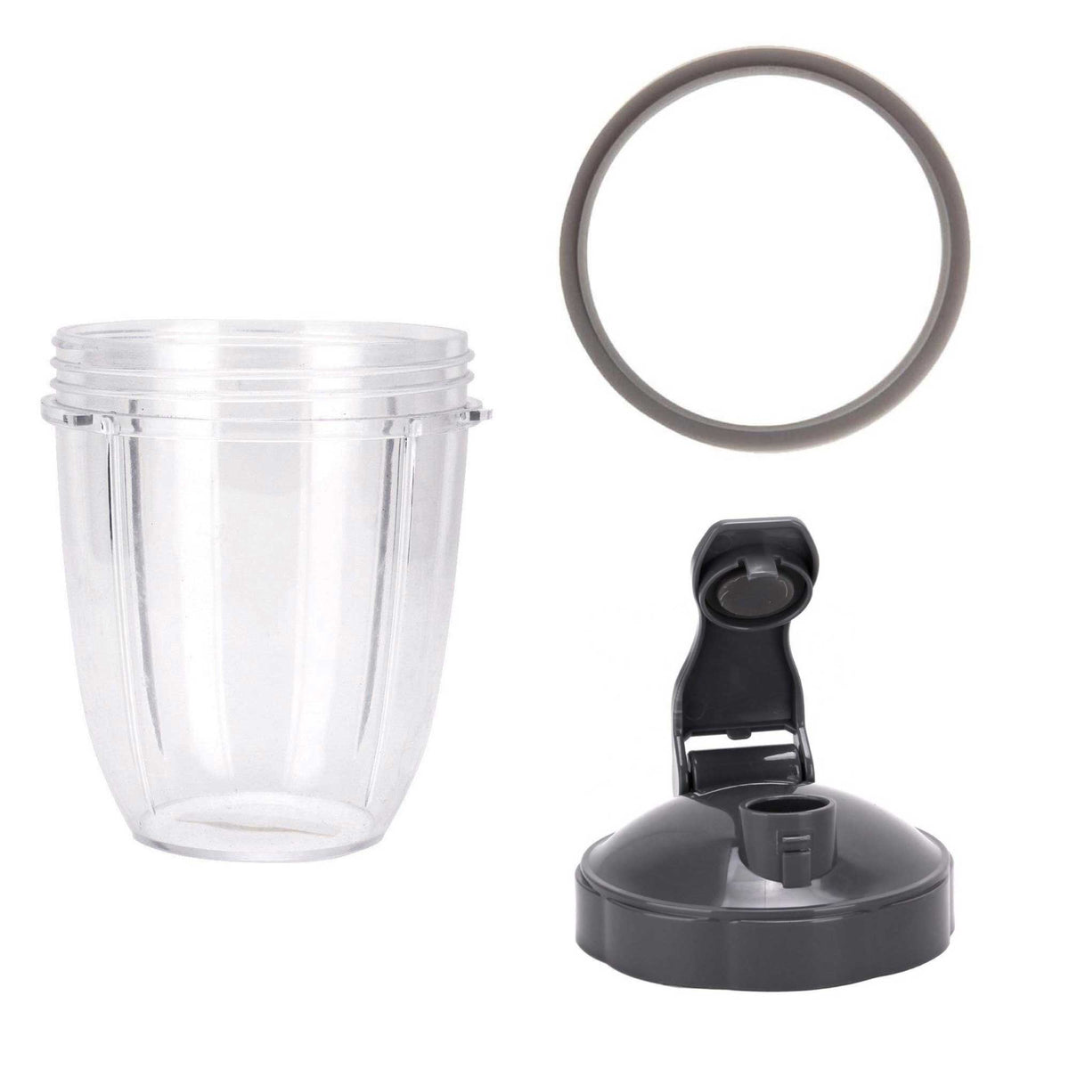 For Nutribullet Short Cup + Fliptop Lid + Grey Seal | Fits All 600W & 900W Models