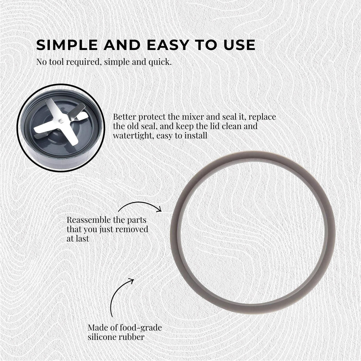 4x For Nutribullet Grey Gasket Seal Ring | Fits 600W, 1200W, 900W New Models