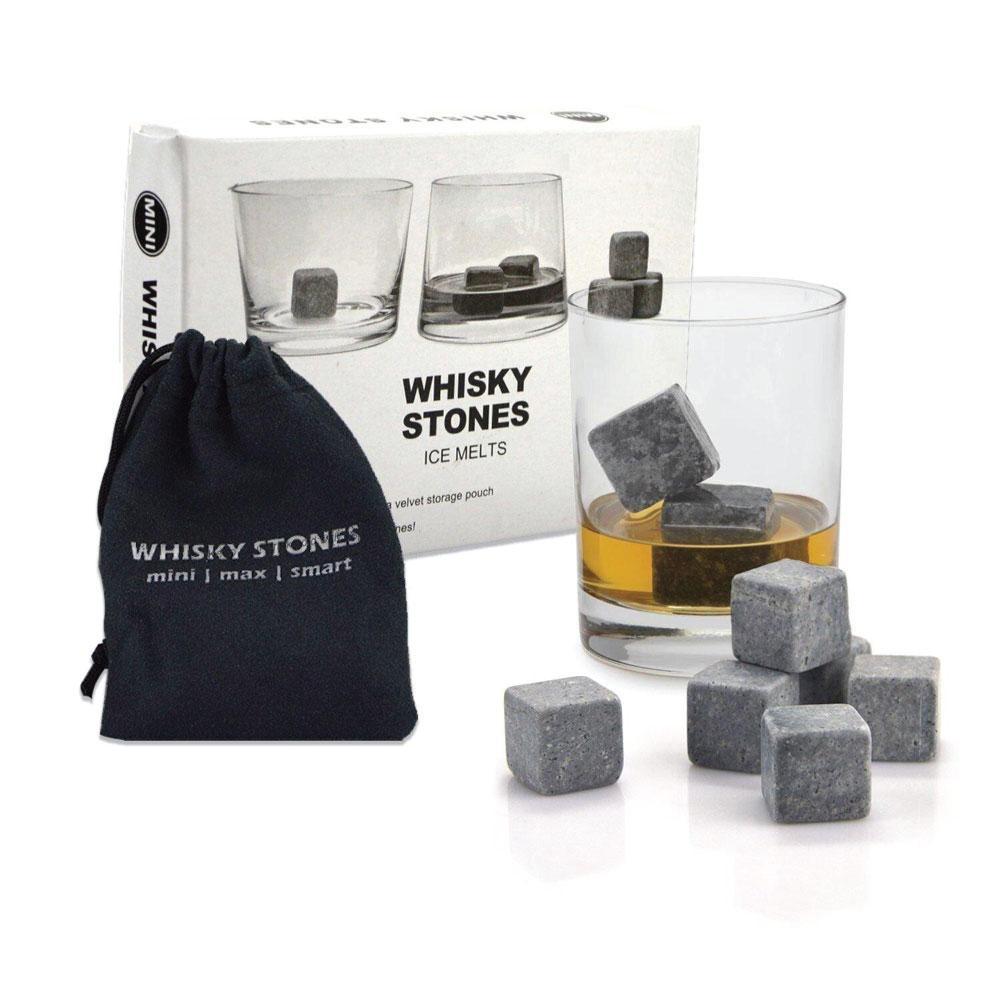 Whiskey Stones Ice Melts | 9 Reusable Natural Marble Chilling Scotch Rocks Cubes