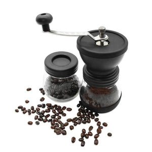 Coffee Bean Grinder | Manual Hand | Stainless Ceramic Burr Core | Glass Jar Nut Mill