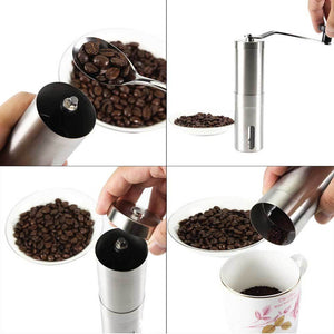 Coffee Bean Grinder | Stainless Steel Ceramic Burr | Manual Hand Crank Nut Mill