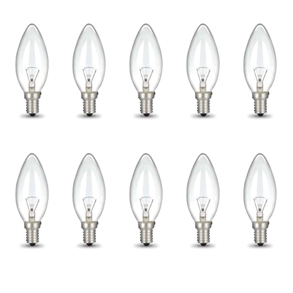 Bulk 10x E14 40W 220V Light Bulbs | C35 Candle Globe for Himalayan Salt Lamp