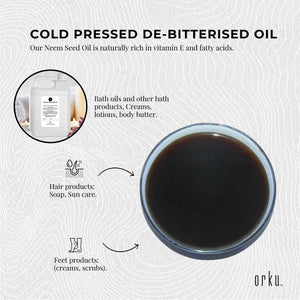 Orku 5L Organic Neem Seed Oil | Debitterised | Cold Pressed Azadirachtin Indica