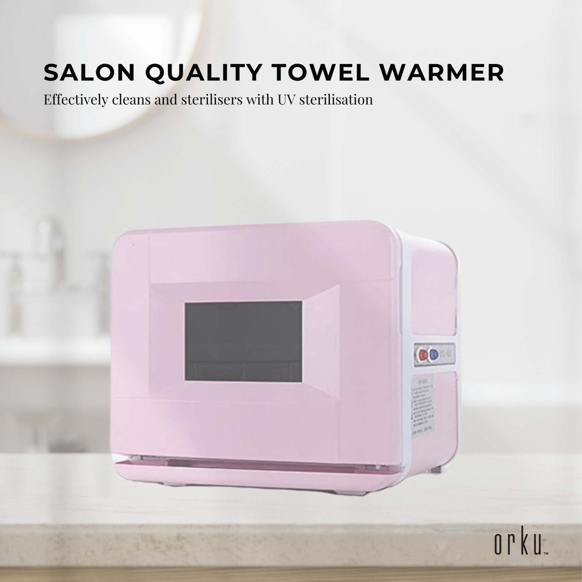 8L Electric Towel Warmer | Pink | UV Steriliser Cabinet | Small Hot Heater & Sanitiser