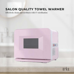 8L Electric Towel Warmer | Pink | UV Steriliser Cabinet | Small Hot Heater & Sanitiser