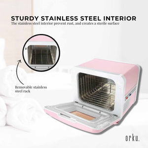 8L Electric Towel Warmer | Pink | UV Steriliser Cabinet | Small Hot Heater & Sanitiser
