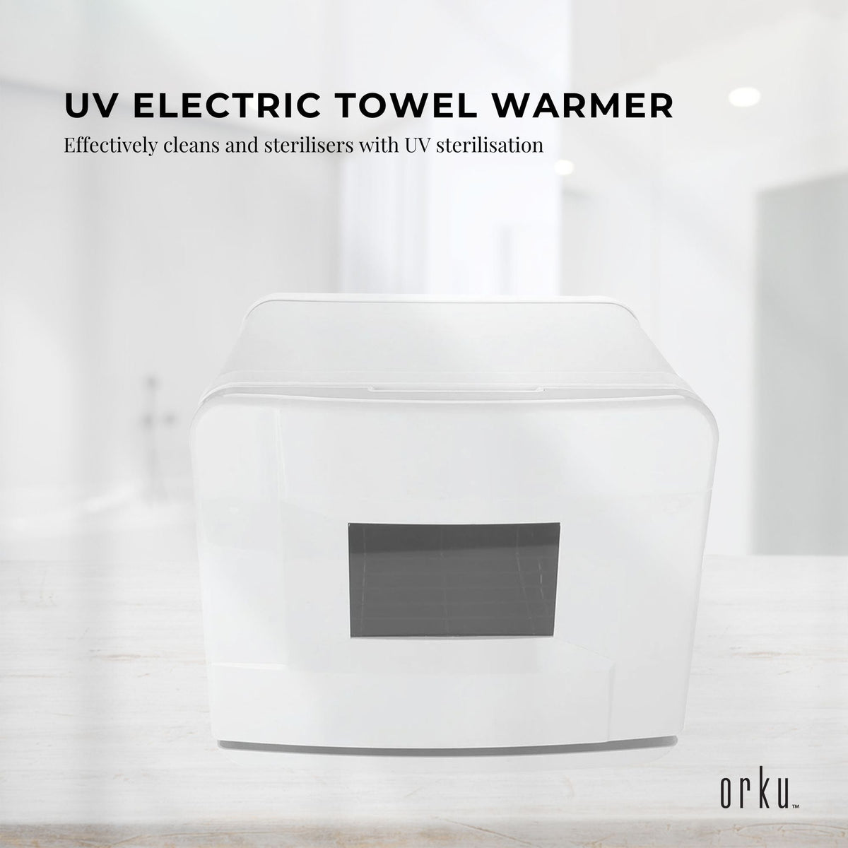 8L Electric Towel Warmer | White | UV Steriliser Cabinet | Small Hot Heater & Sanitiser