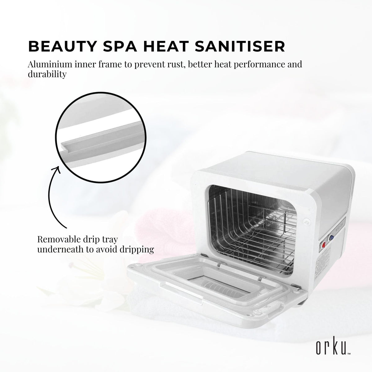 8L Electric Towel Warmer | White | UV Steriliser Cabinet | Small Hot Heater & Sanitiser