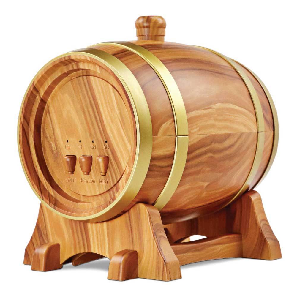 Essential Oil Aroma Diffuser | 350ml | Barrel Wood | Ultrasonic Air Mist Humidifier