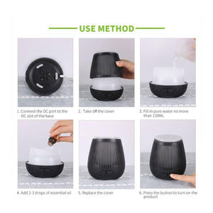 Essential Oil Aroma Diffuser | USB | 100ml | Black | Portable Ultrasonic Car Humidifier