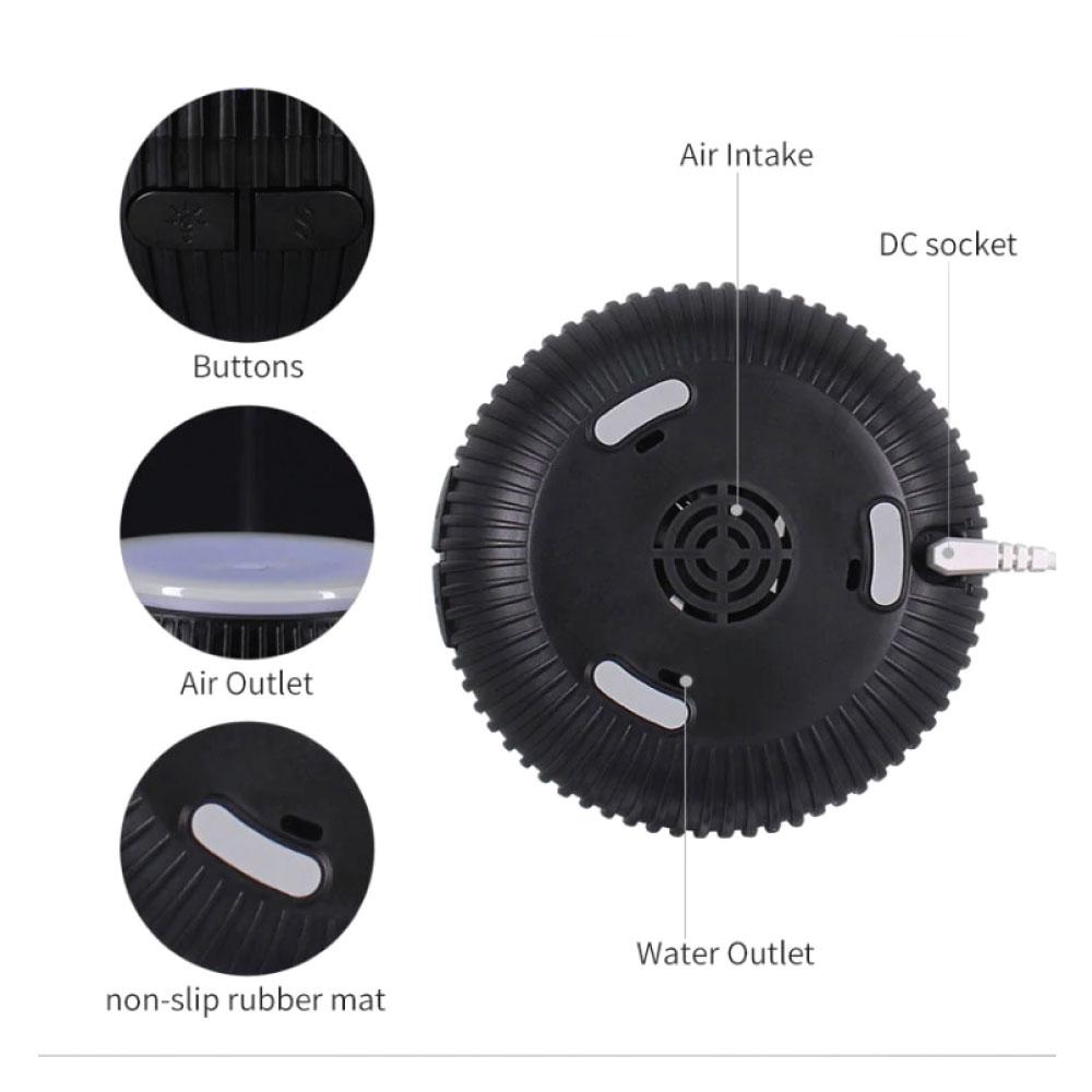 Essential Oil Aroma Diffuser | USB | 100ml | Black | Portable Ultrasonic Car Humidifier