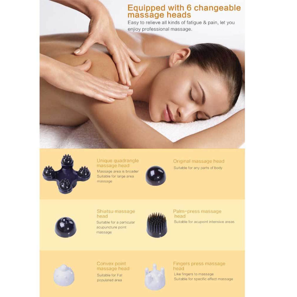 Full Body Handheld Massager | 6 Massage Heads | Neck, Shoulder & Back Massager