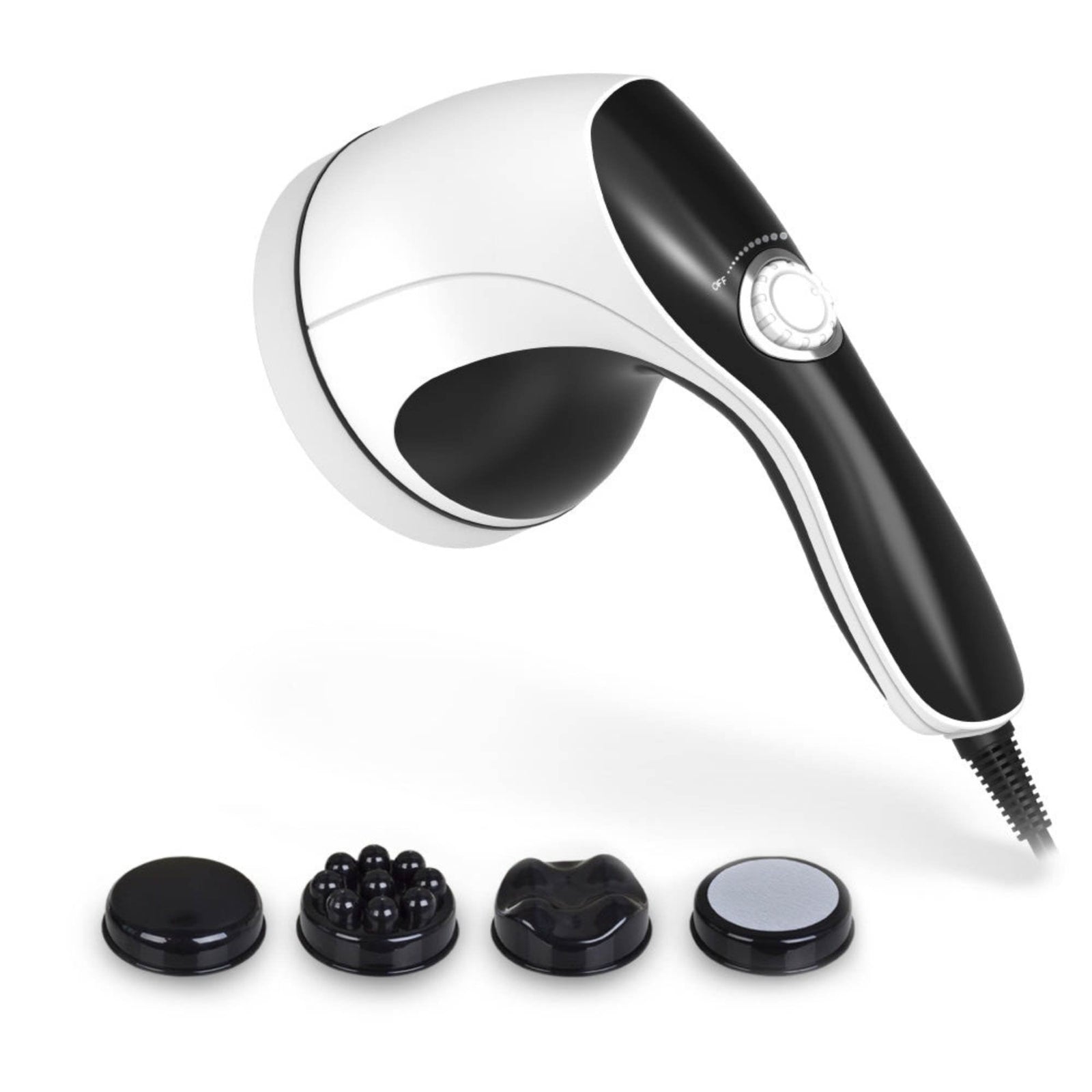 Full Body Vibration Handheld Massager | 4 Massage Heads | Neck, Shoulders, Back, Legs | Deep Tissue Relief