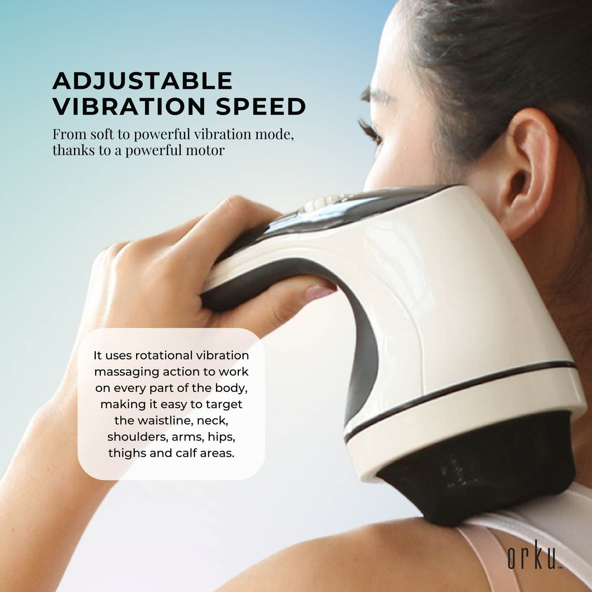 Full Body Vibration Handheld Massager | 4 Massage Heads | Neck, Shoulders, Back, Legs | Deep Tissue Relief