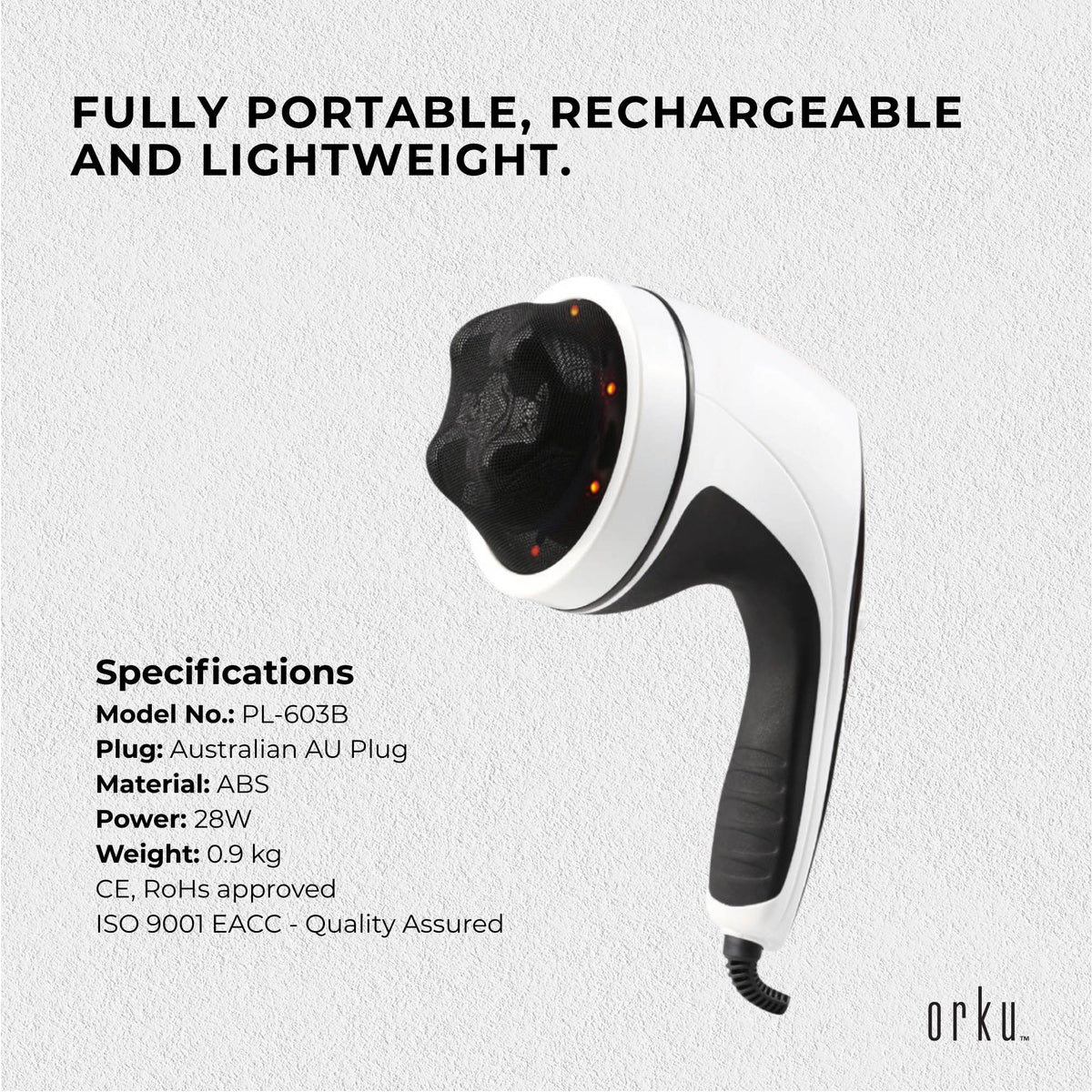 Full Body Vibration Handheld Massager | 4 Massage Heads | Neck, Shoulders, Back, Legs | Deep Tissue Relief