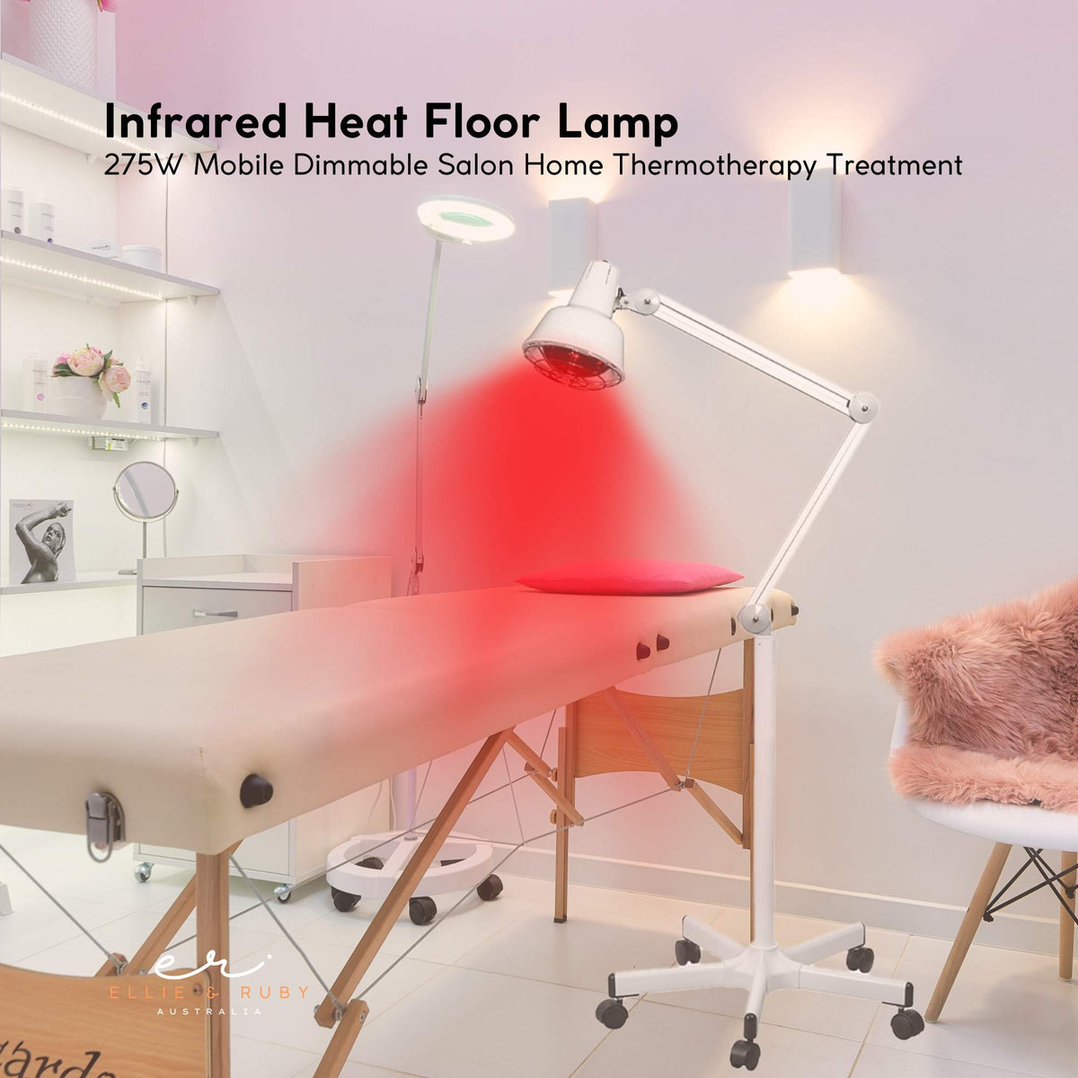 Infrared Heat Floor Lamp | 275W | Mobile Dimmable Salon & Home Thermotherapy Treatment