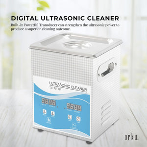 2L Digital Ultrasonic Cleaner | Jewelry & Parts Cleaning | Ultra Sonic Bath with Degas Function