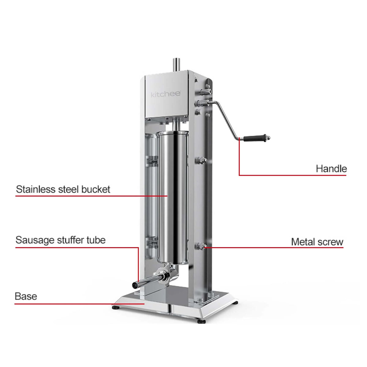 7L Manual Vertical Sausage Filler | Stainless Stuffer Meat Press Machine