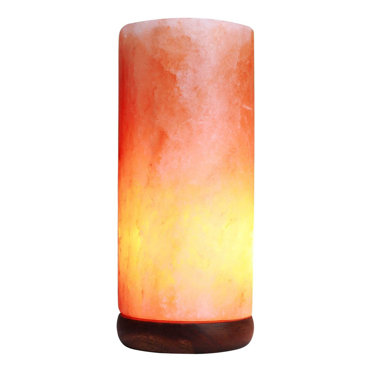 12V 12W Cylinder Himalayan Pink Salt Lamp | Carved Rock Crystal Light with On/Off Switch