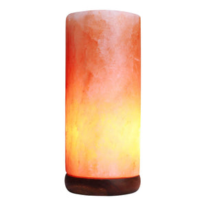12V 12W Cylinder Himalayan Pink Salt Lamp | Carved Rock Crystal Light with On/Off Switch