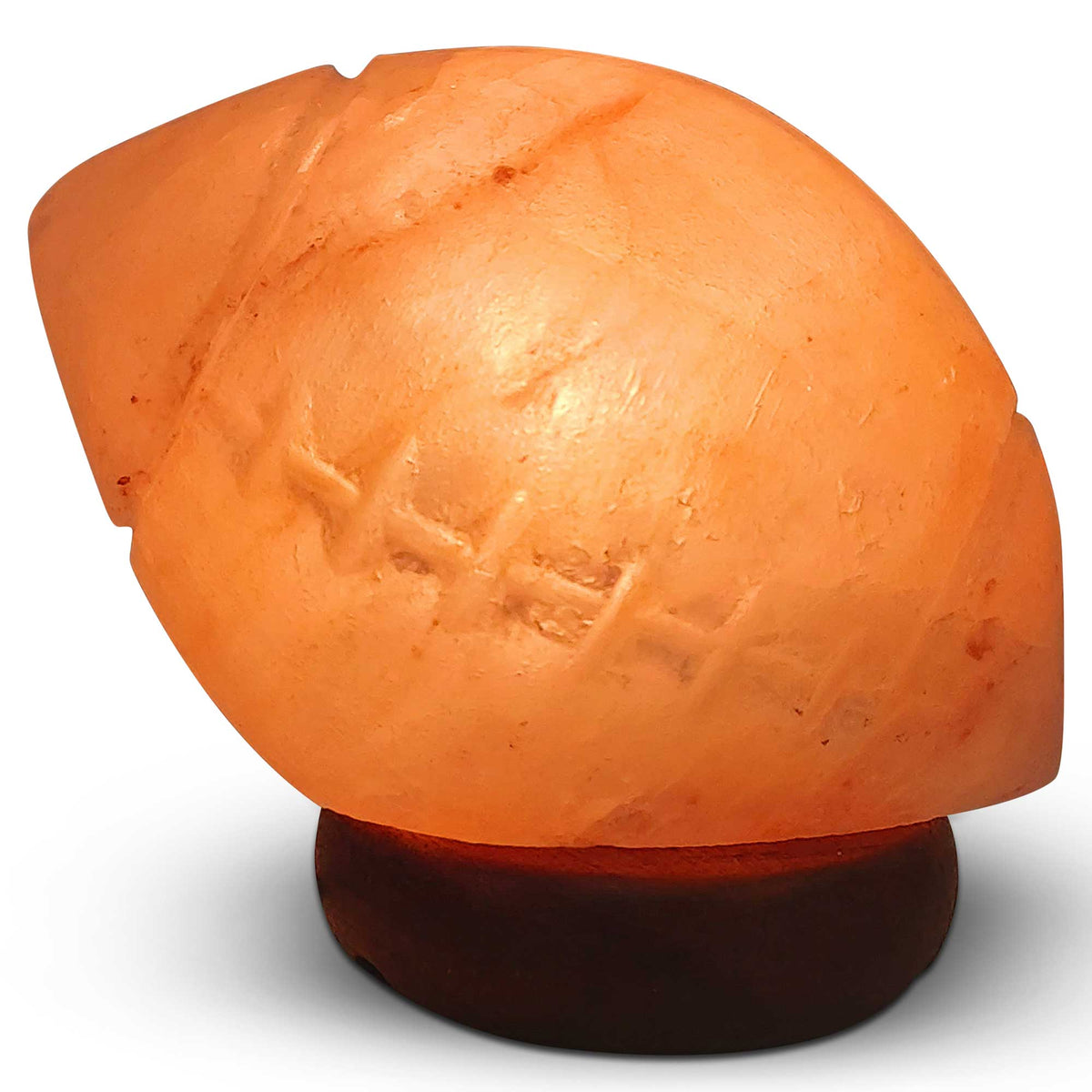 12V 12W Rugby Himalayan Pink Salt Lamp | Carved Footy Rock Crystal Light with On/Off Switch