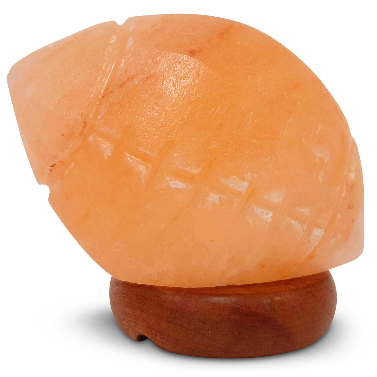 12V 12W Rugby Himalayan Pink Salt Lamp | Carved Footy Rock Crystal Light with On/Off Switch