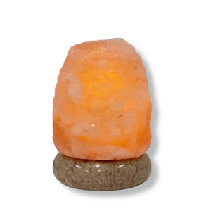 USB Himalayan Salt Lamp | Mini Natural Rock Shape, Pink Crystal Rock Marble Light