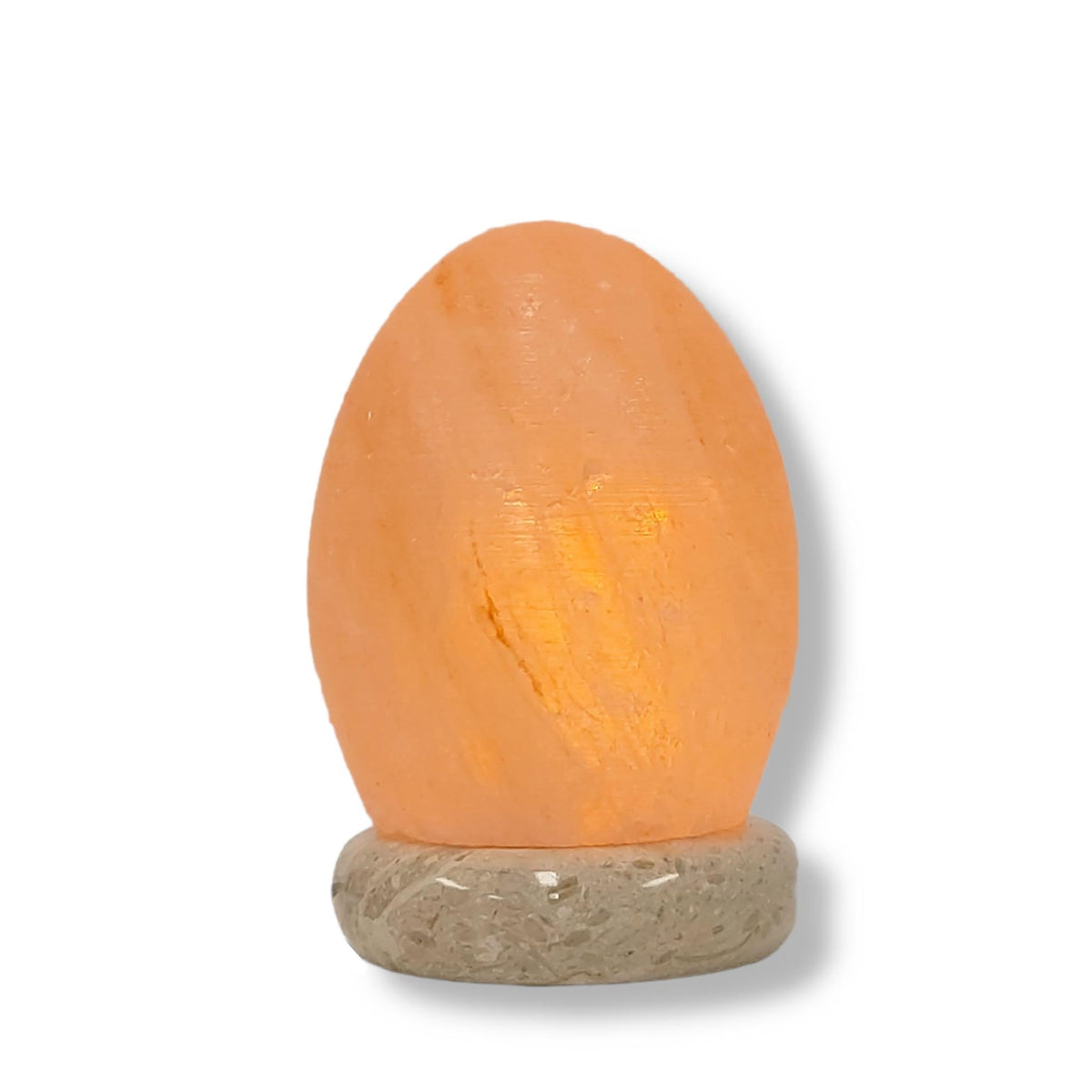 USB Himalayan Salt Lamp | Egg Cone Carved Shape, Pink Crystal Rock LED Light