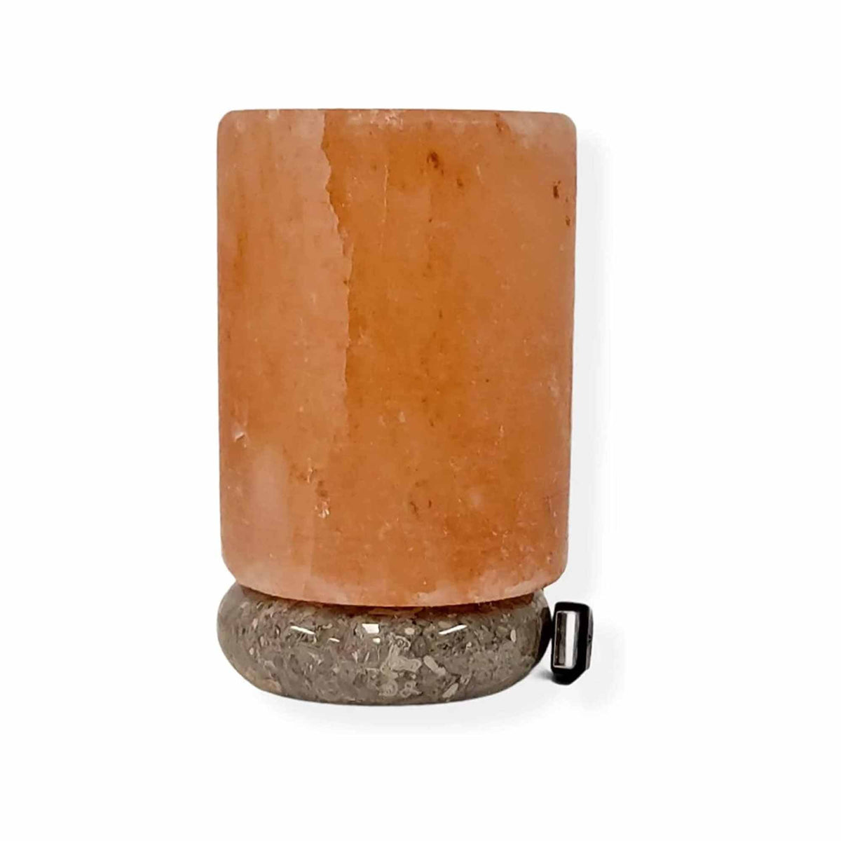 USB Himalayan Salt Lamp | Cylinder Carved Shape, Pink Crystal Rock LED Light